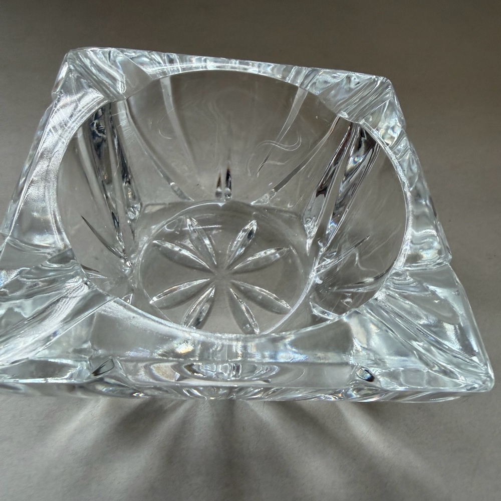 Vintage Lead Crystal Small Square Ashtray